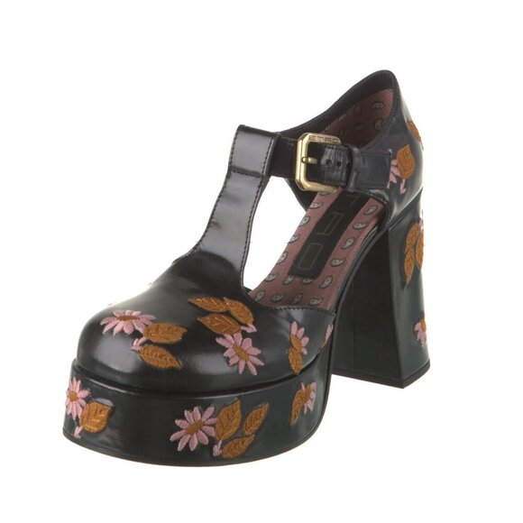 Etro Embroidered Platform Mary Jane Block Heels 2023 Runway 39 9 - Picture 7 of 10